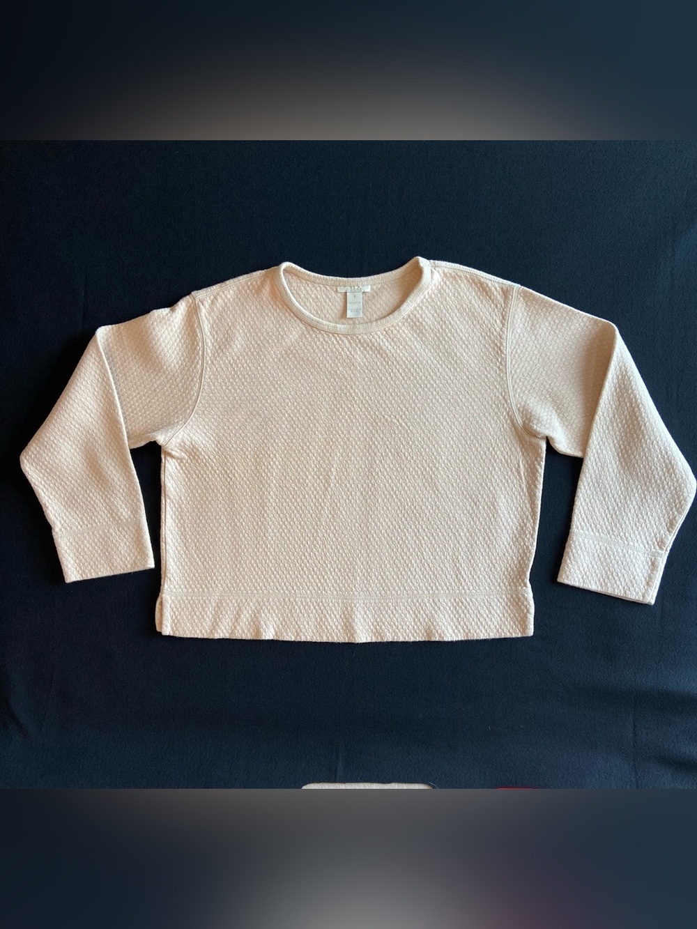 J. Jill Cream / Blush - Waffle-Knit Crewneck Sweater